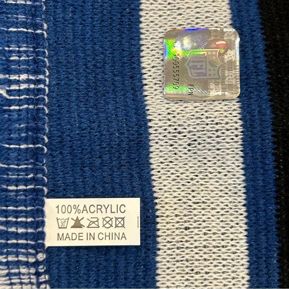 NFL Indianapolis Colts Blue White Knit Scarf